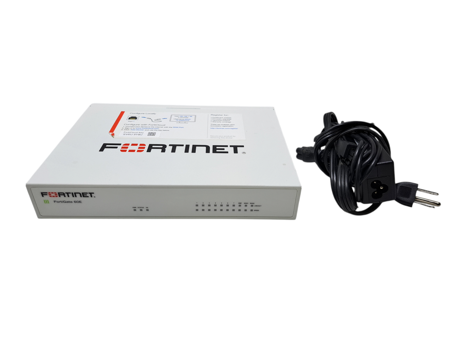 Fortinet FortiGate FG-60E Network Security Firewall w/ Power Adapter *READ* )