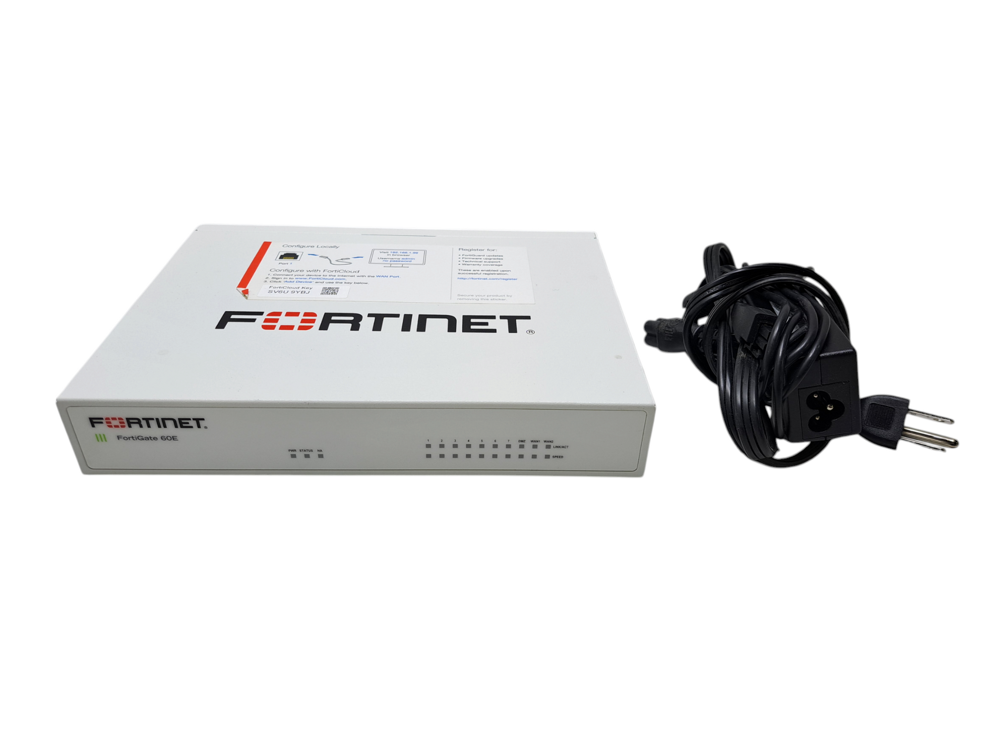 Fortinet FortiGate FG-60E Network Security Firewall w/ Power Adapter *READ* )