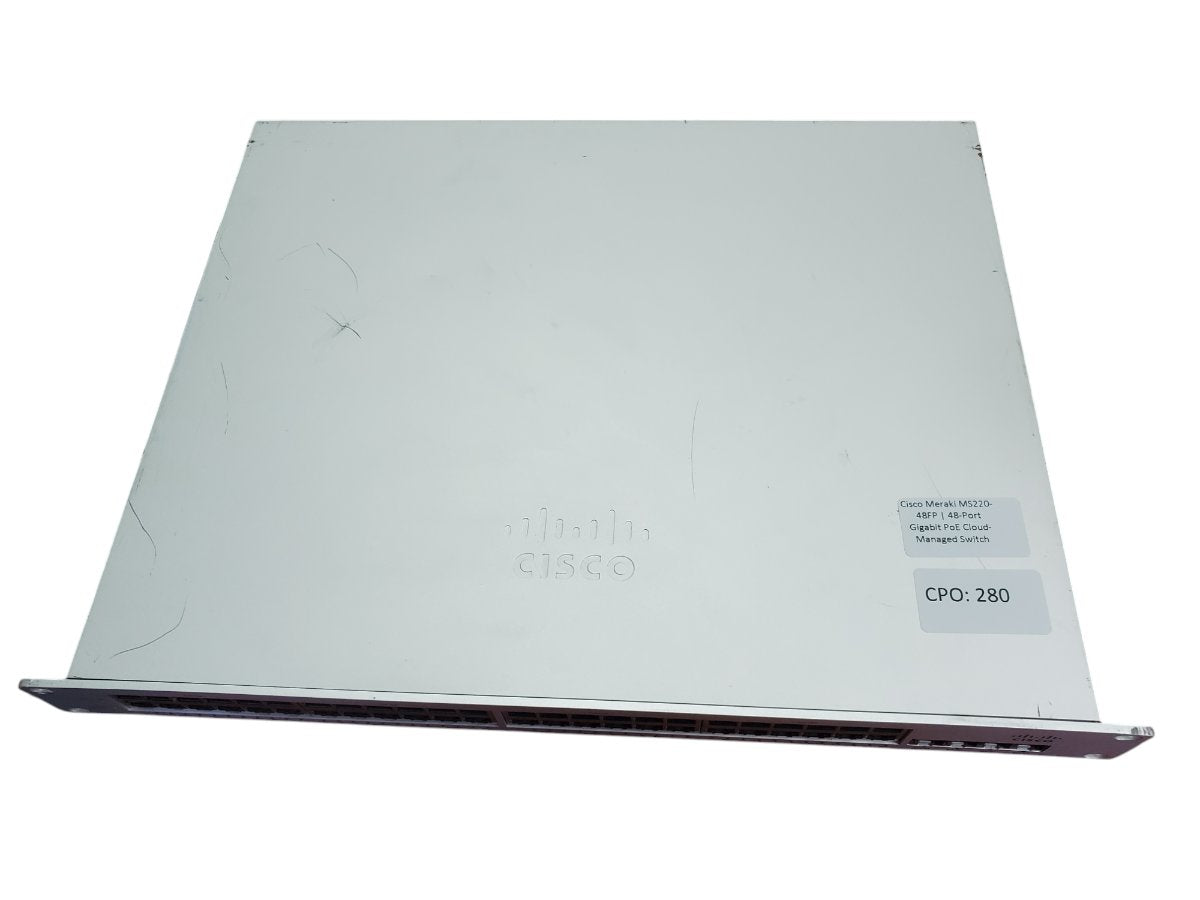 Cisco Meraki MS220-48FP | 48-Port Gigabit PoE Cloud-Managed Switch